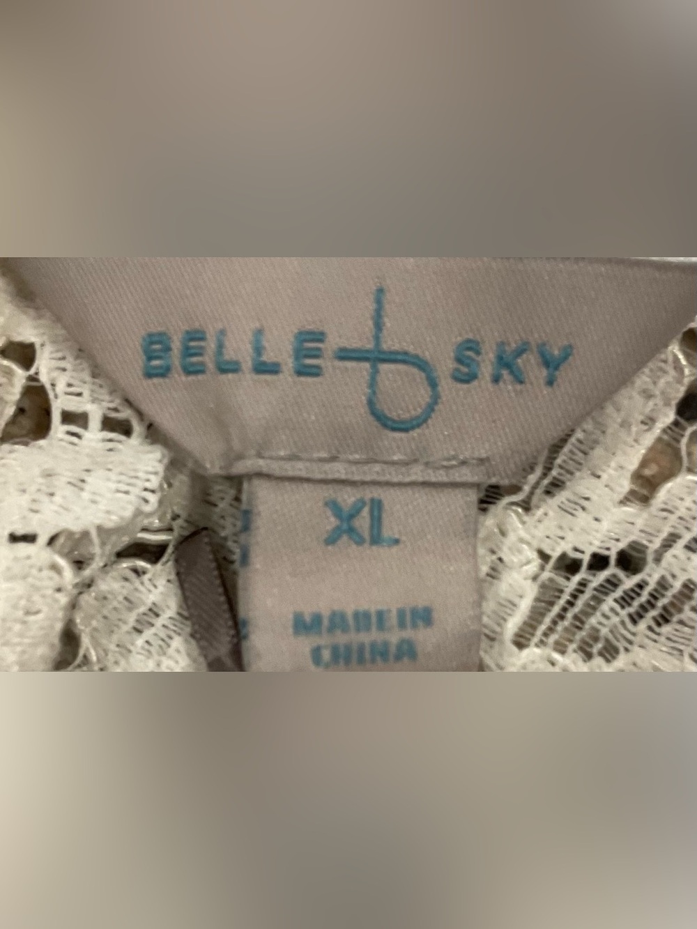 belle sky Ivory Lace Yoke Long Sleeve Top - Picture 3 of 4